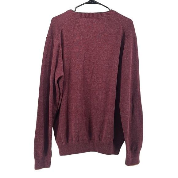 Robert Graham v neck sweater burgandy 100% cotton business casual career event - Picture 2 of 13